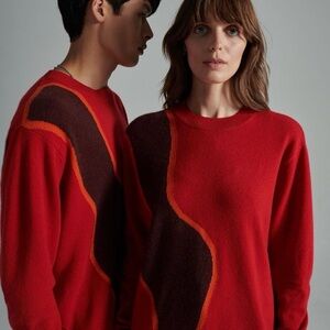 Leret Leret fine 100% cashmere sweater, limited-edition No. 34 style Red/Brown L